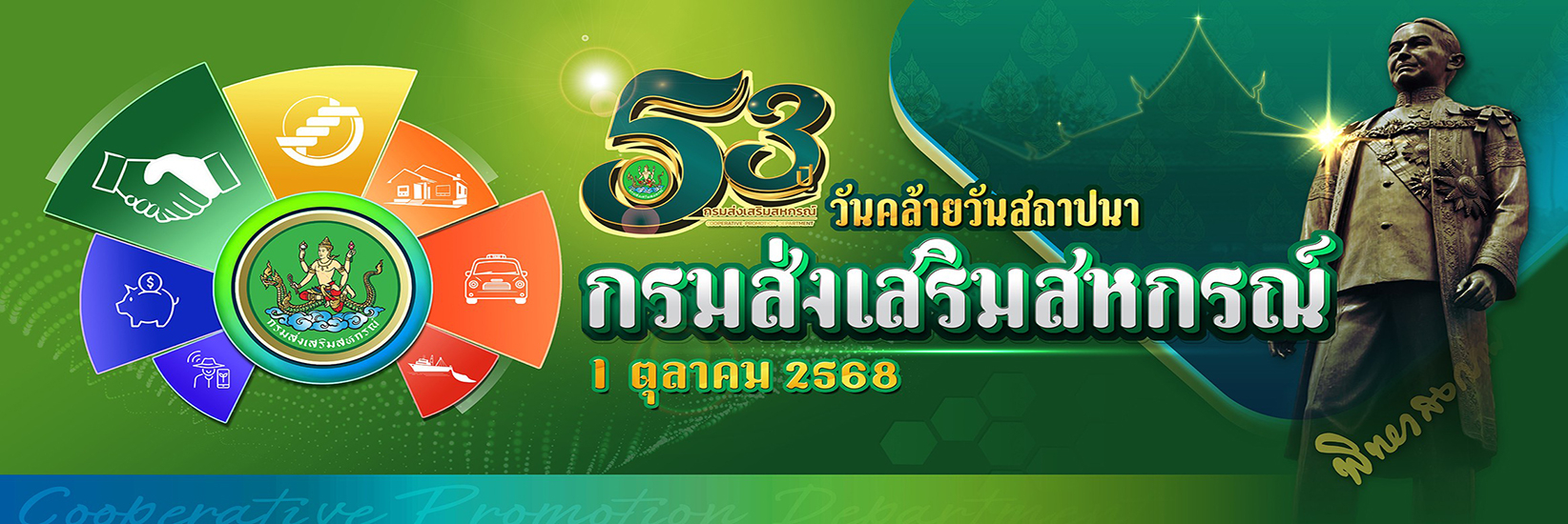 วันคล้ายวันสถาปนากรมส่งเสริมสหกรณ์ 1 ตุลาคม 2568
